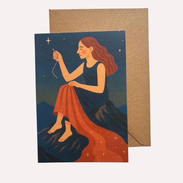 Carte A6 – La brodeuse d'étoiles