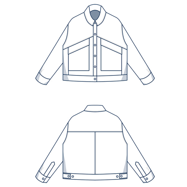 Mirage jacket technical drawing