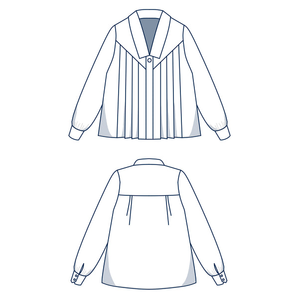 technical drawing of the Lysiane blouse