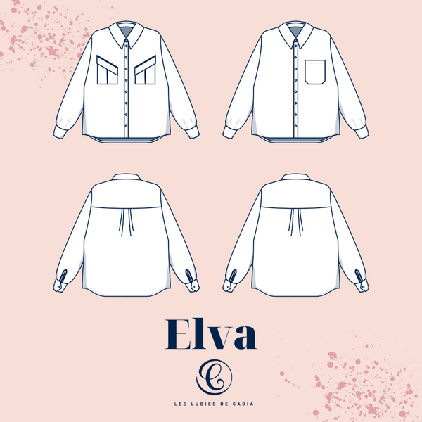 Elva shirt pattern (34-52)