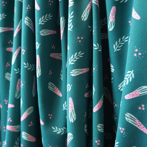 Viscose fabric "Hera" fir green - Coupon of 1,25 m
