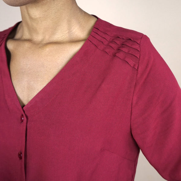 Religious pleats on the Yumiko blouse