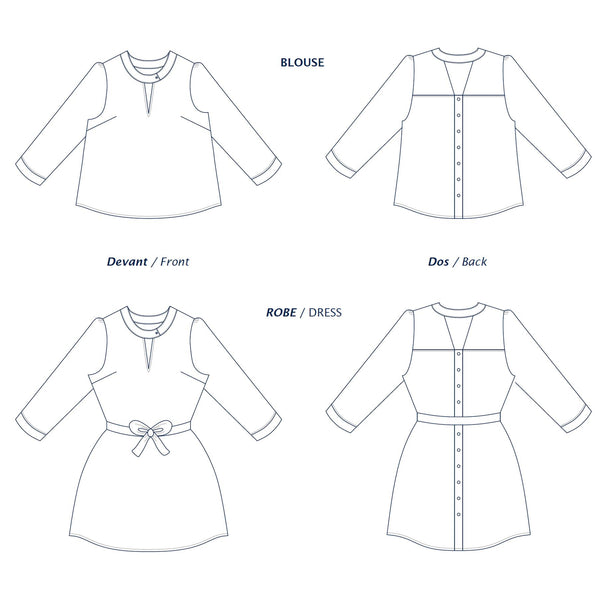 Tiga blouse / dress pattern (34-56)