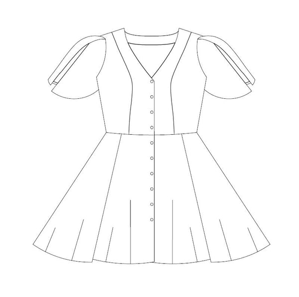 Pattern of a dress with a circle skirt