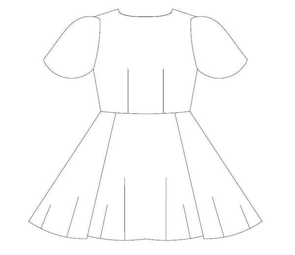 Pattern of a dress with a circle skirt