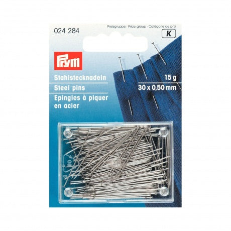 Épingles à piquer en acier PRYM – 0,50 x 30 mm
