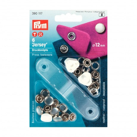 Boutons pression à rivet PRYM – 12 mm blanc nacré – avec outil de pose