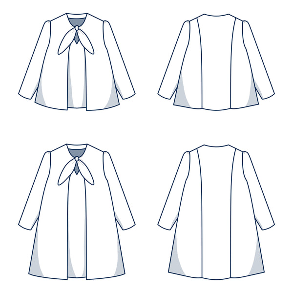 dessin technique - patron de la blouse / robe Malicia