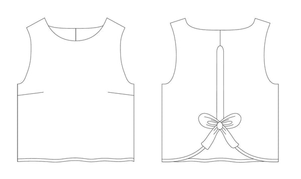 Top pattern with a naked back